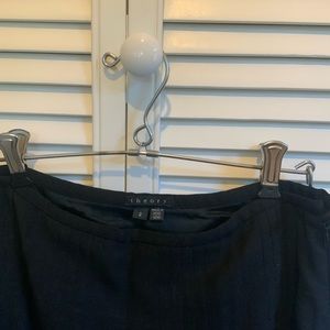 Theory Black Wool Pleated Skirt Size 2